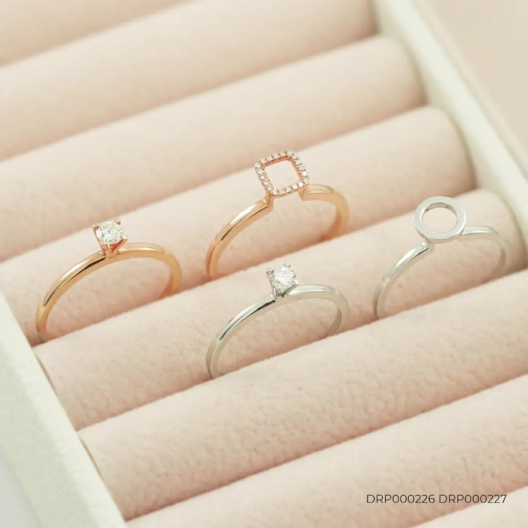 cincin stacking emas putih dan rosegold