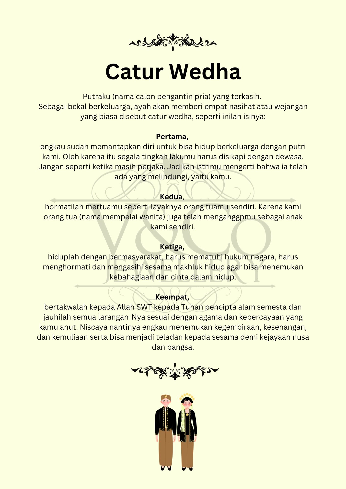 contoh catur wedha bahasa Indonesia