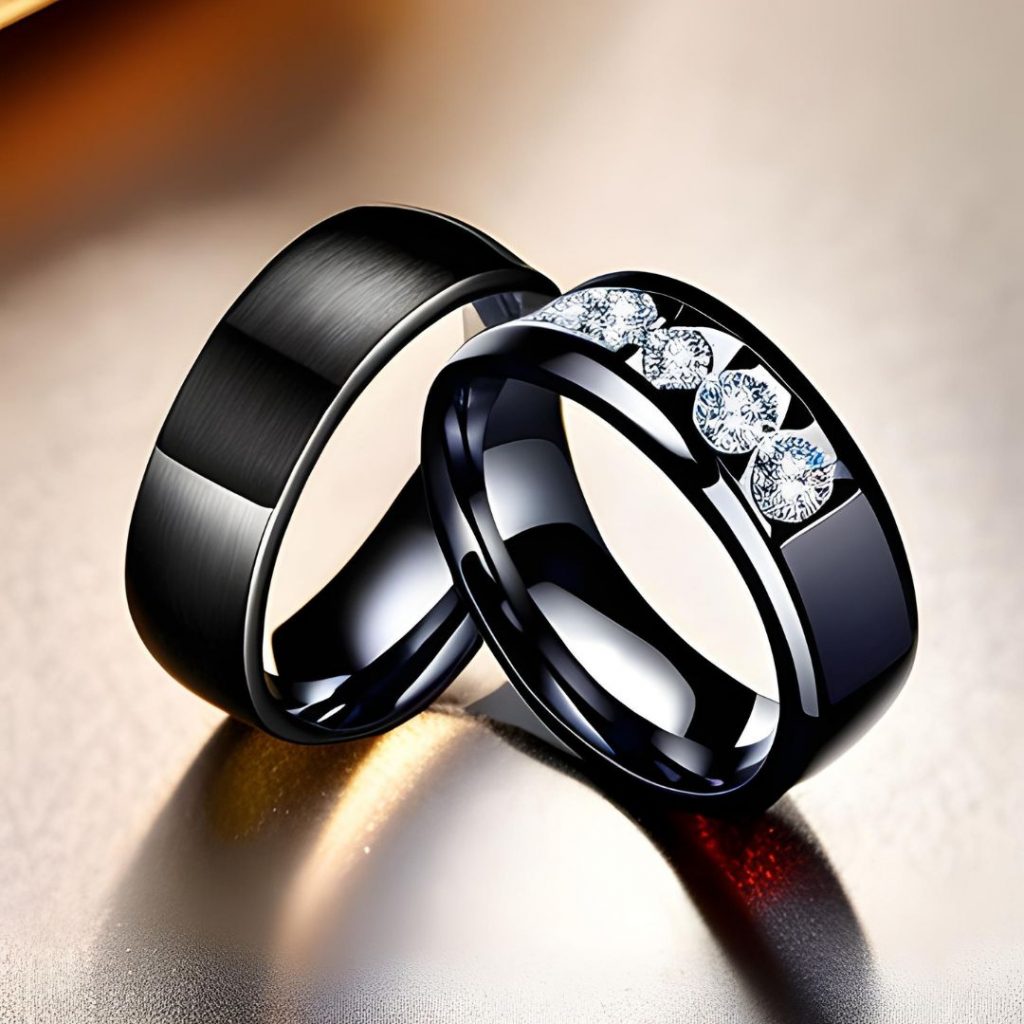 cincin tunangan couple black gold