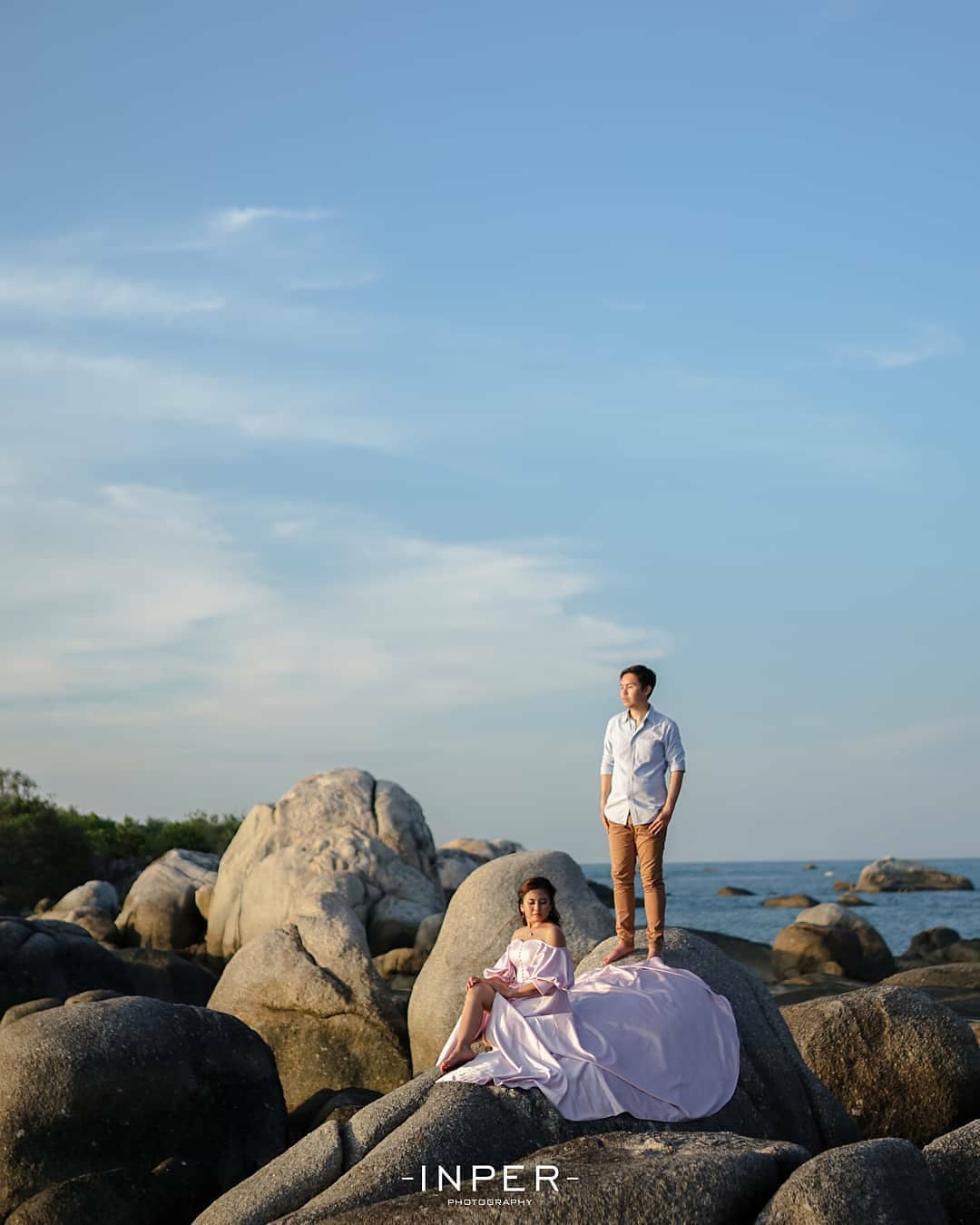 foto prewed di pantai Banka Belitung