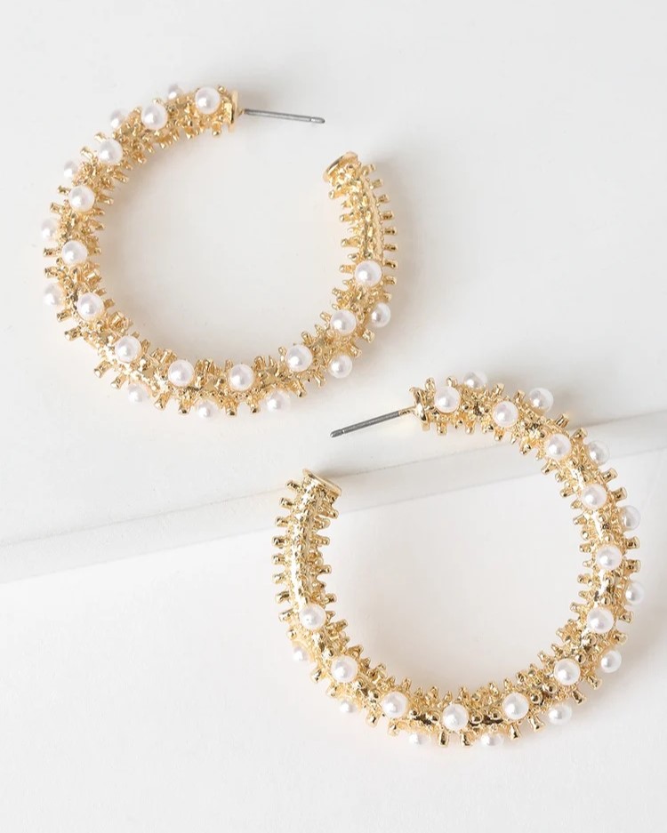 Pearl Hoop Earrings