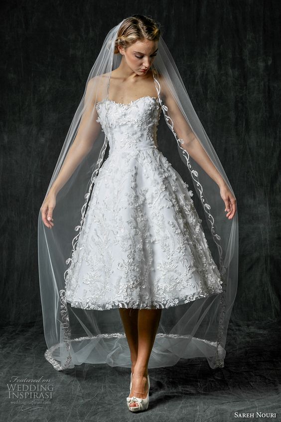 Tea length wedding gown 