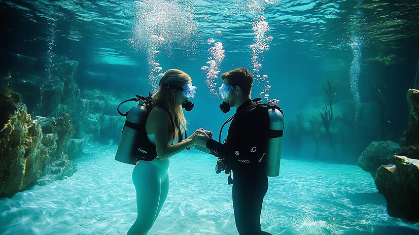 under water wedding proposal