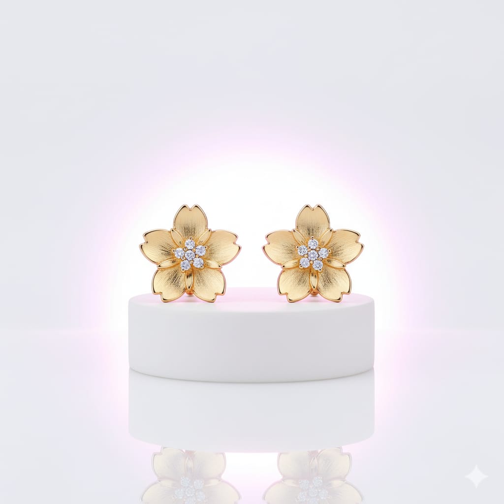 desain anting bunga sakura