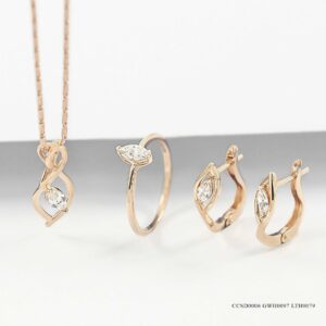 set perhiasan emas rosegold