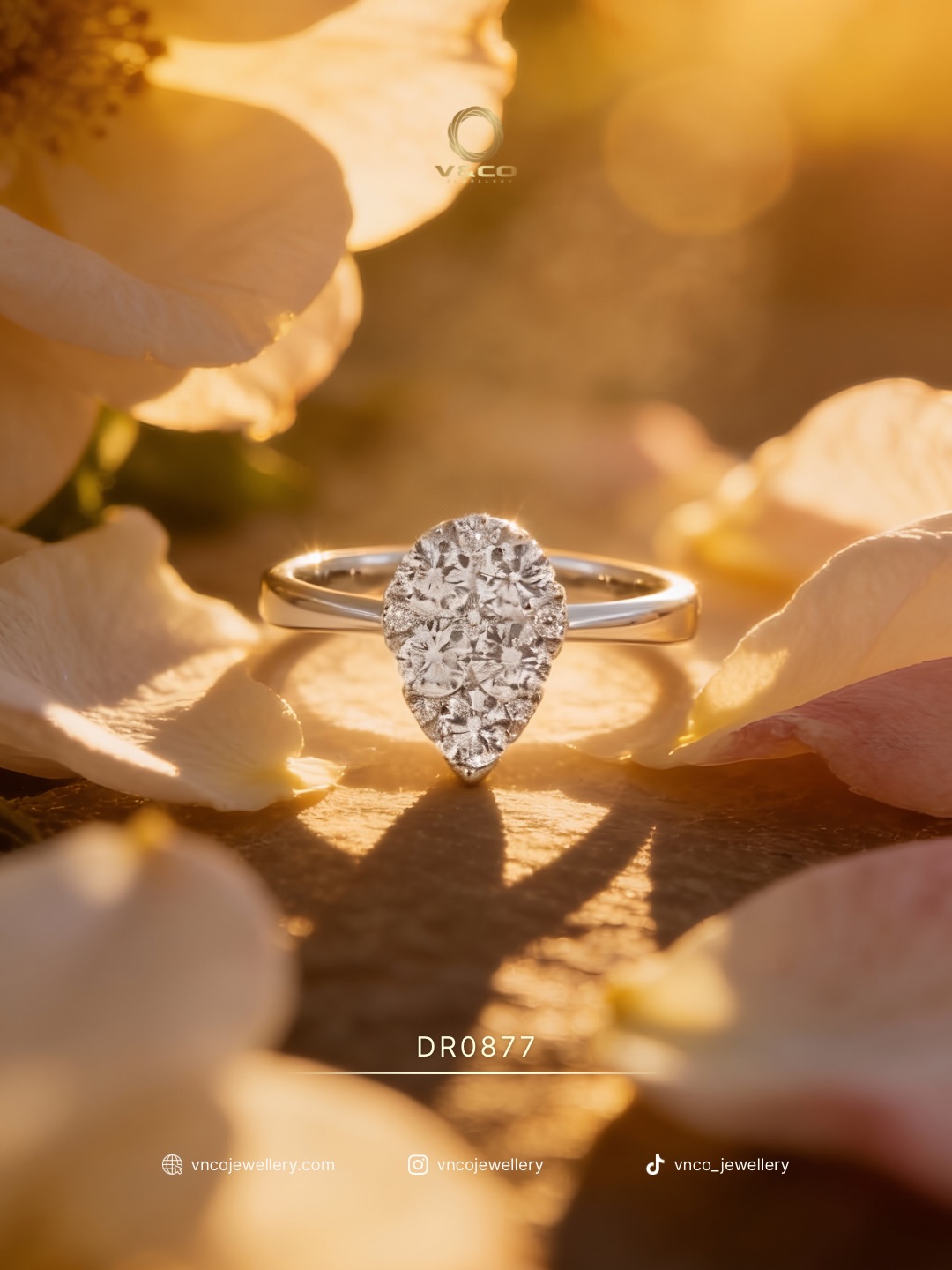 cincin berlian pear shaped vnco jewellery