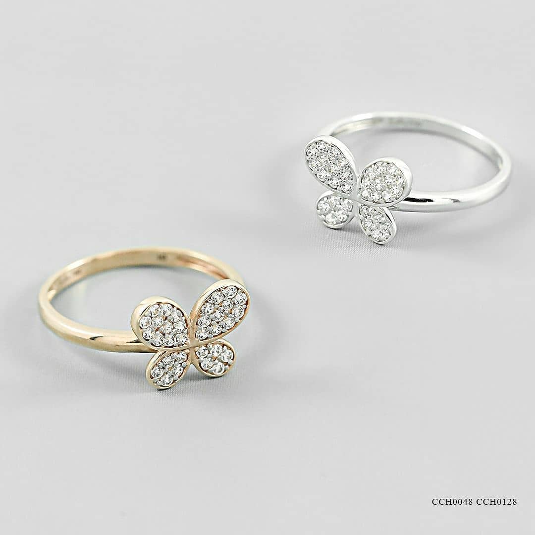 cincin emas kupu-kupu cantik