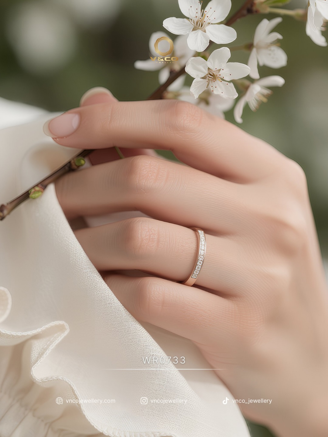 cincin berlian pave setting