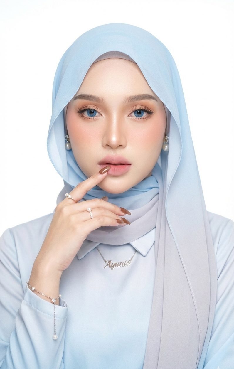 model hijab dengan anting