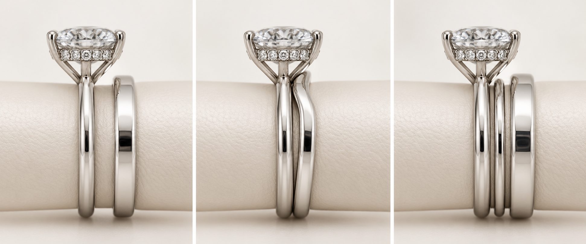 wedding band untuk hidden halo ring